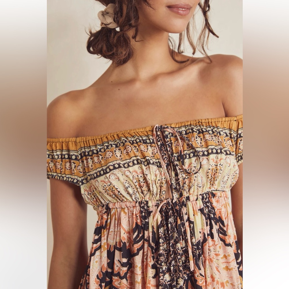 Free People Intimately Bali Mariposa Patterned Colourful Mini Slip Dress Medium - Picture 3 of 16